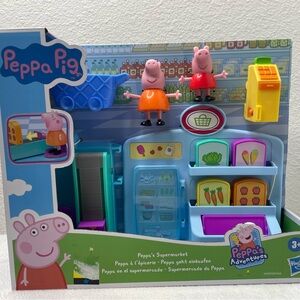 Peppa Pig Supermarket Playset with Pink and Orange Figures